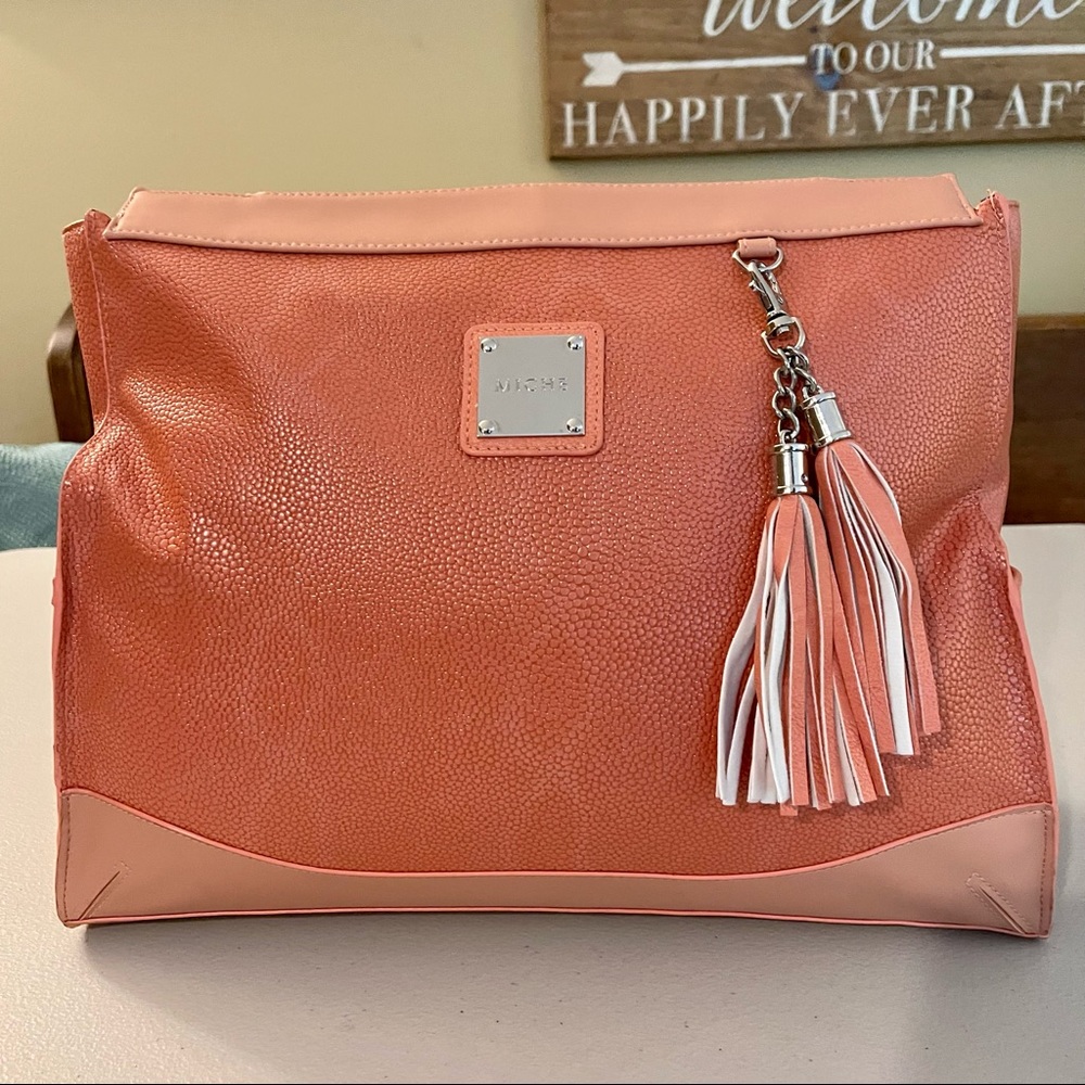 Miche Prima Shell (Blanche) lovely peachy-pink faux leather, pristine condition!